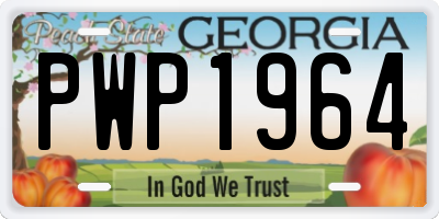 GA license plate PWP1964