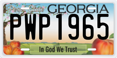 GA license plate PWP1965