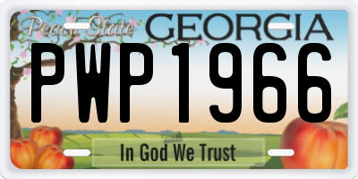 GA license plate PWP1966
