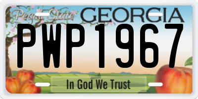 GA license plate PWP1967