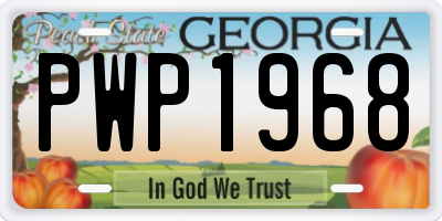 GA license plate PWP1968