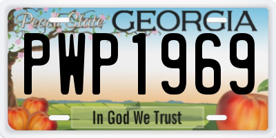 GA license plate PWP1969