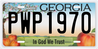 GA license plate PWP1970