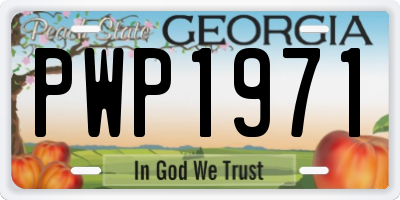 GA license plate PWP1971