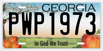 GA license plate PWP1973