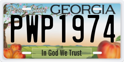 GA license plate PWP1974