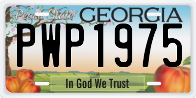 GA license plate PWP1975