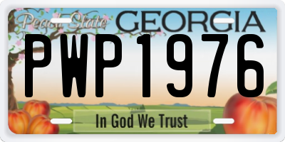 GA license plate PWP1976