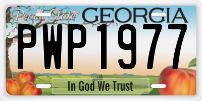 GA license plate PWP1977