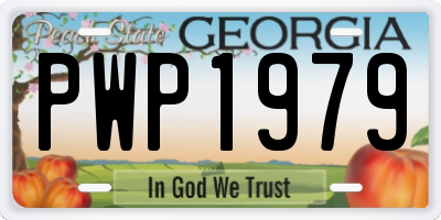 GA license plate PWP1979