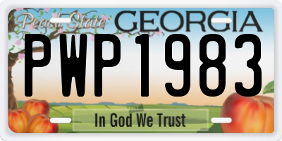 GA license plate PWP1983
