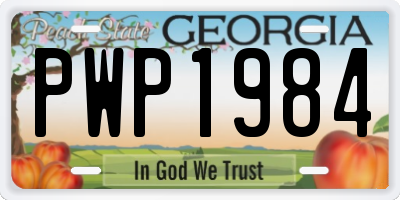 GA license plate PWP1984