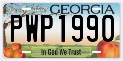 GA license plate PWP1990