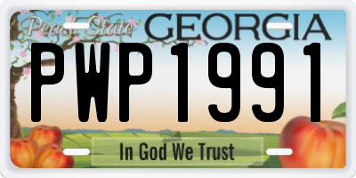GA license plate PWP1991