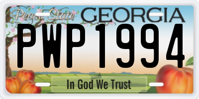 GA license plate PWP1994