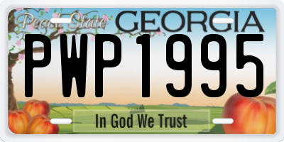 GA license plate PWP1995