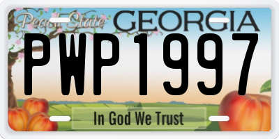 GA license plate PWP1997