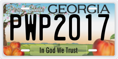 GA license plate PWP2017