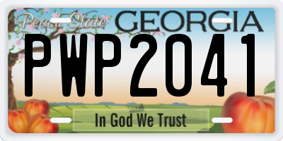 GA license plate PWP2041