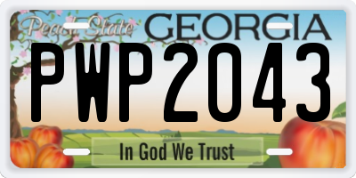 GA license plate PWP2043