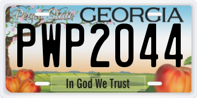 GA license plate PWP2044