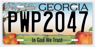 GA license plate PWP2047