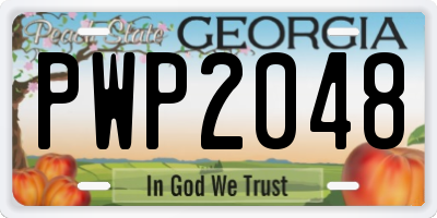 GA license plate PWP2048