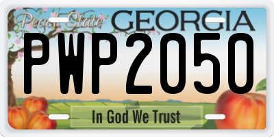 GA license plate PWP2050