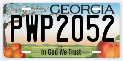 GA license plate PWP2052
