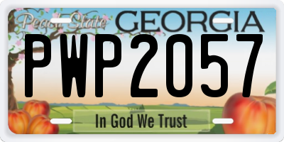 GA license plate PWP2057
