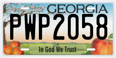 GA license plate PWP2058