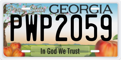 GA license plate PWP2059