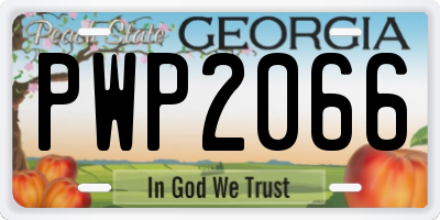 GA license plate PWP2066