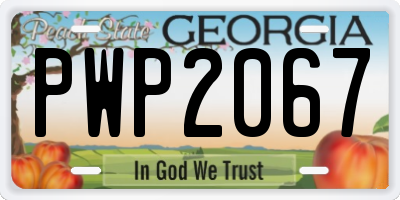 GA license plate PWP2067