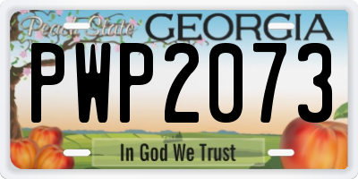 GA license plate PWP2073