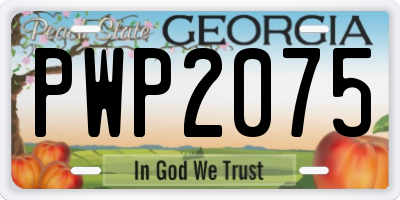 GA license plate PWP2075