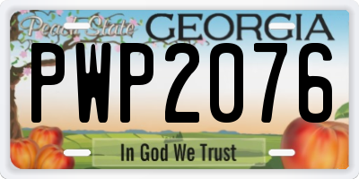 GA license plate PWP2076