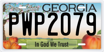 GA license plate PWP2079