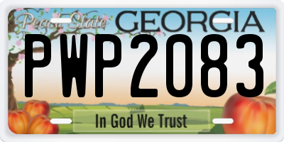 GA license plate PWP2083