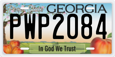 GA license plate PWP2084