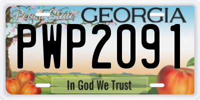 GA license plate PWP2091