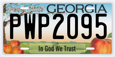 GA license plate PWP2095