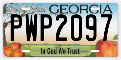 GA license plate PWP2097