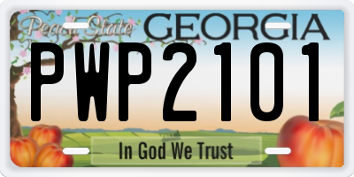 GA license plate PWP2101