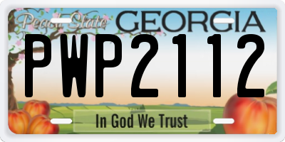 GA license plate PWP2112