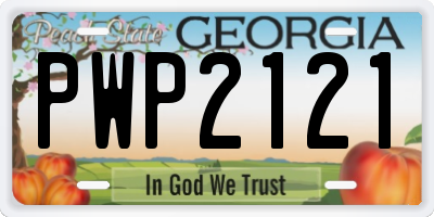 GA license plate PWP2121