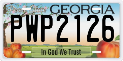 GA license plate PWP2126