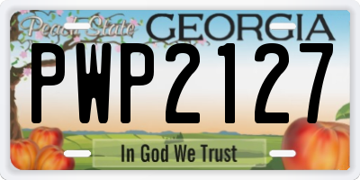 GA license plate PWP2127