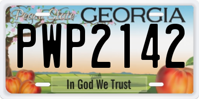GA license plate PWP2142