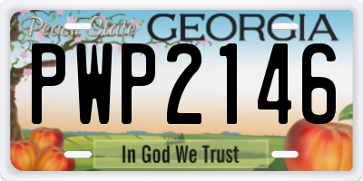GA license plate PWP2146